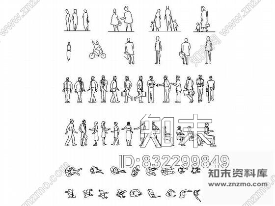 图块/节点各种姿势人物CAD图块下载cad施工图下载【ID:832299849】