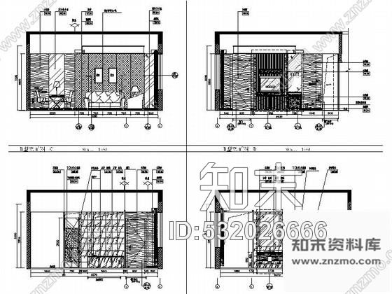 施工图重庆现代简约四星级酒店B户型行政套房室内设计施工图cad施工图下载【ID:532026666】