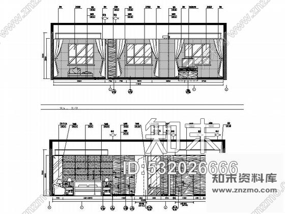 施工图重庆现代简约四星级酒店B户型行政套房室内设计施工图cad施工图下载【ID:532026666】