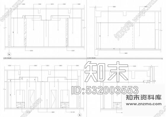 施工图上海现代时尚现代风格餐厅室内装修施工图含效果cad施工图下载【ID:532003553】