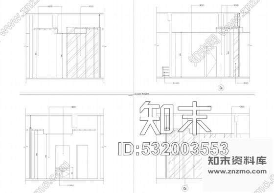 施工图上海现代时尚现代风格餐厅室内装修施工图含效果cad施工图下载【ID:532003553】