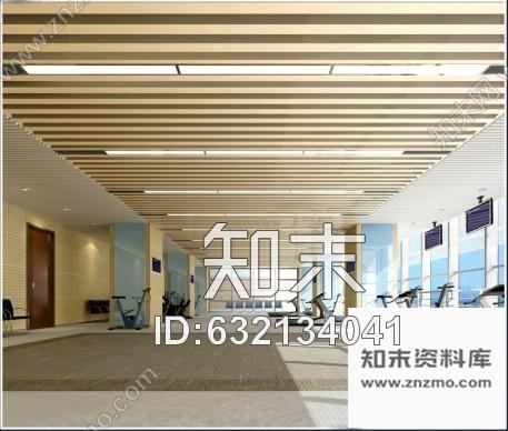 施工图现代办公室健身室装修图含效果cad施工图下载【ID:632134041】