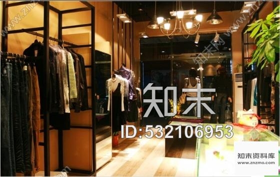 施工图南京现代时尚服装店室内装修图含实景cad施工图下载【ID:532106953】