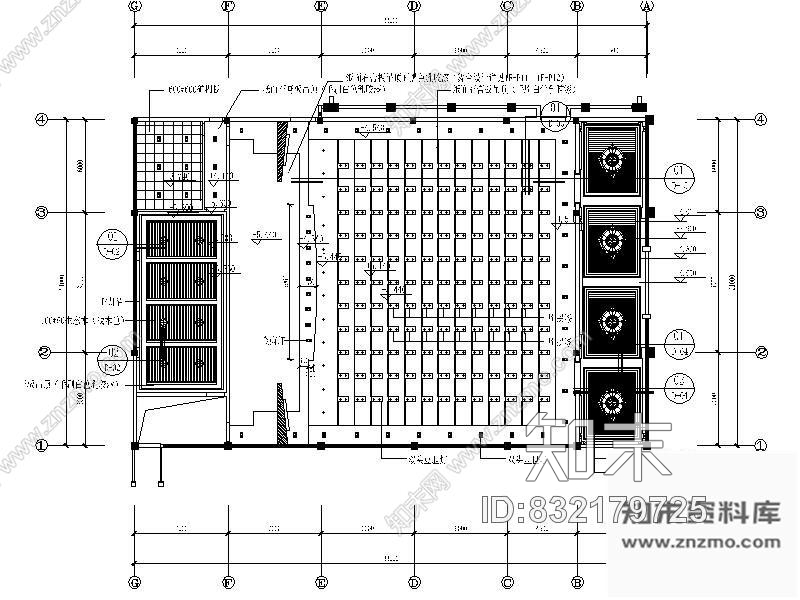 多功能会议室装修平面图cad施工图下载【ID:832179725】