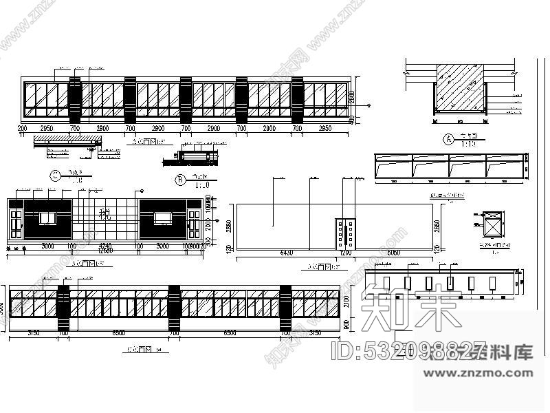 施工图安徽某国税局办公楼室内装饰cad施工图下载【ID:532098827】