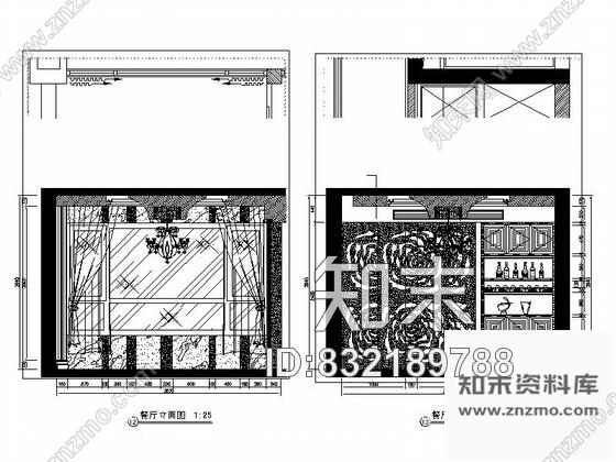 图块/节点重庆某欧式四居室餐厅立面图cad施工图下载【ID:832189788】