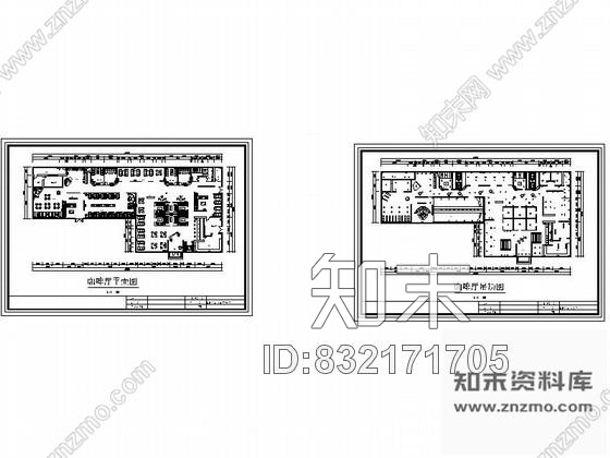 图块/节点咖啡厅平面布局图cad施工图下载【ID:832171705】