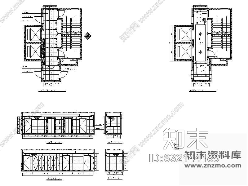 施工图电梯厅装修图cad施工图下载【ID:632144189】