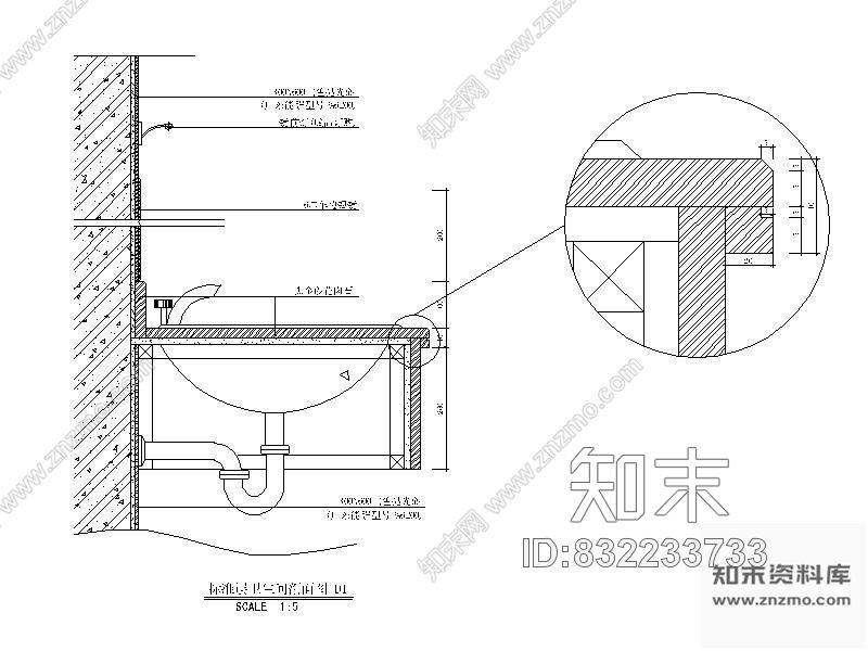 图块/节点卫生间详图cad施工图下载【ID:832233733】
