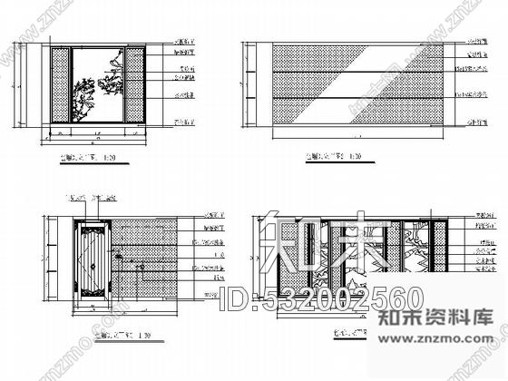 施工图合肥极具特色中式古典餐厅装修图含效果cad施工图下载【ID:532002560】