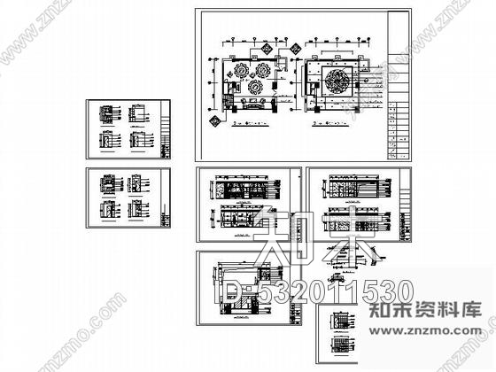 施工图餐厅大包间装饰图cad施工图下载【ID:532011530】