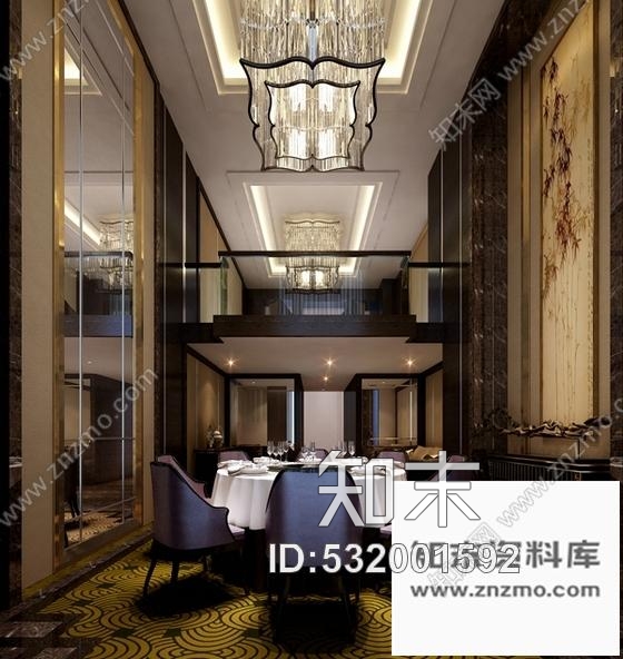 施工图上海新中式优雅复古餐厅室内施工图含效果图cad施工图下载【ID:532001592】