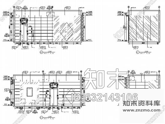 施工图浙江高端住宅小区现代风格电梯厅室内装修施工图cad施工图下载【ID:632143106】