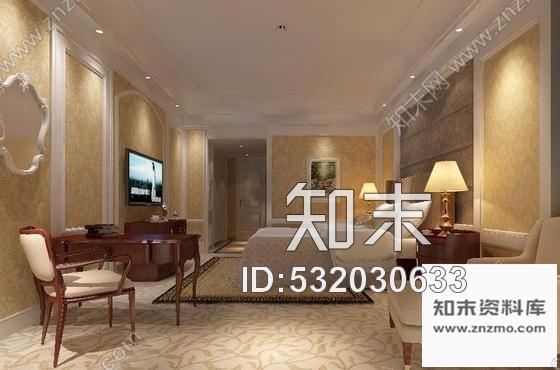 施工图广东奢华酒店双人间客房室内CAD施工图含效果施工图下载【ID:532030633】