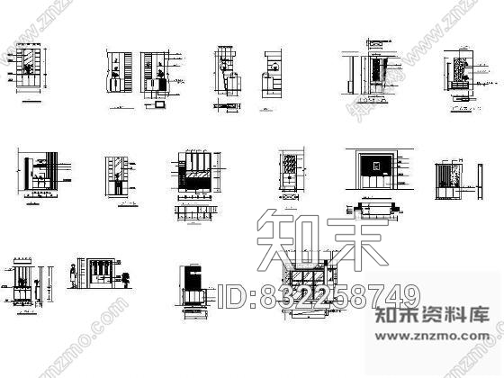 图块/节点鞋柜立面集cad施工图下载【ID:832258749】