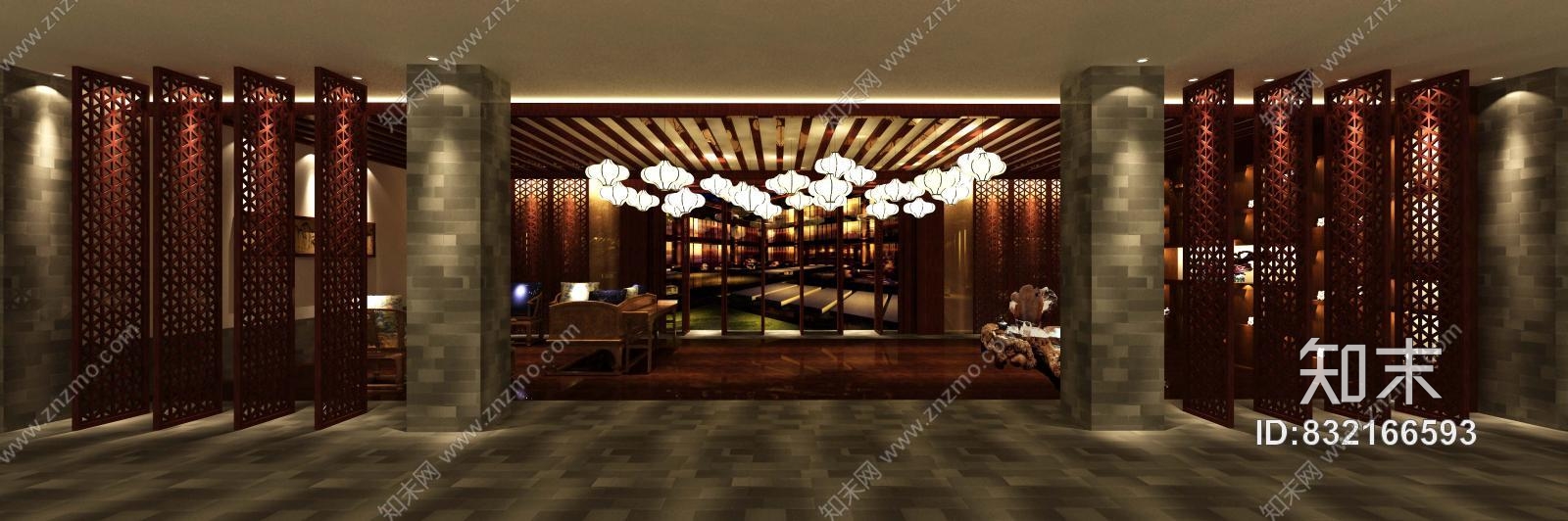 北京燕佳--闽商中式会所室内装饰施工图cad施工图下载【ID:832166593】