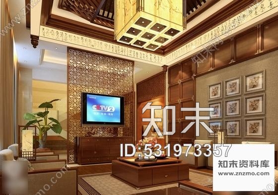 施工图某公馆现代中式双层别墅室内装修图含效果实景cad施工图下载【ID:531973357】