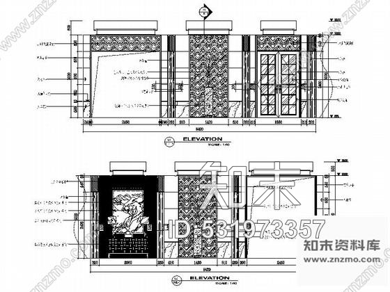 施工图某公馆现代中式双层别墅室内装修图含效果实景cad施工图下载【ID:531973357】