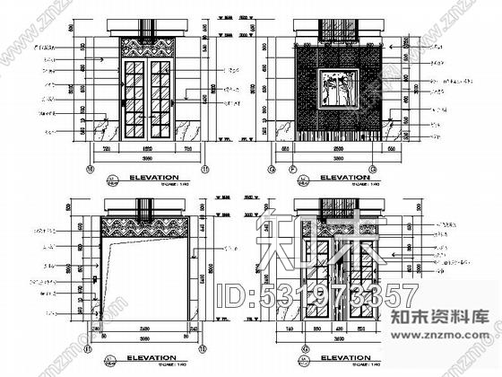 施工图某公馆现代中式双层别墅室内装修图含效果实景cad施工图下载【ID:531973357】