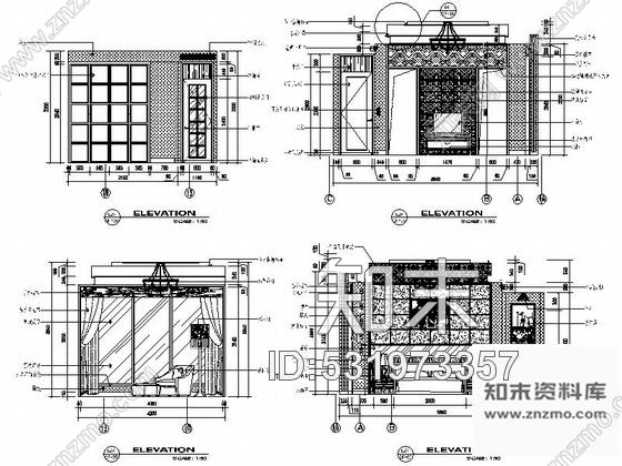 施工图某公馆现代中式双层别墅室内装修图含效果实景cad施工图下载【ID:531973357】