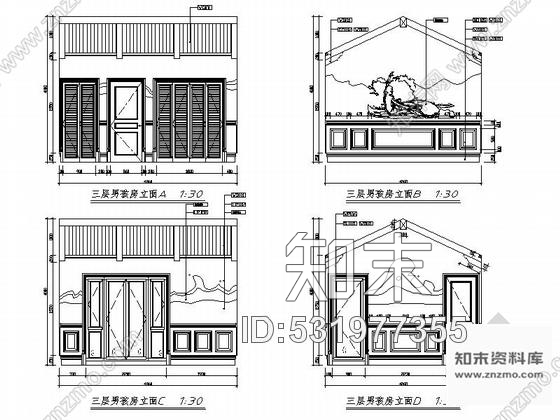 施工图浙江豪华美式风格三层别墅样板间室内装修设计施工图含效果cad施工图下载【ID:531977355】