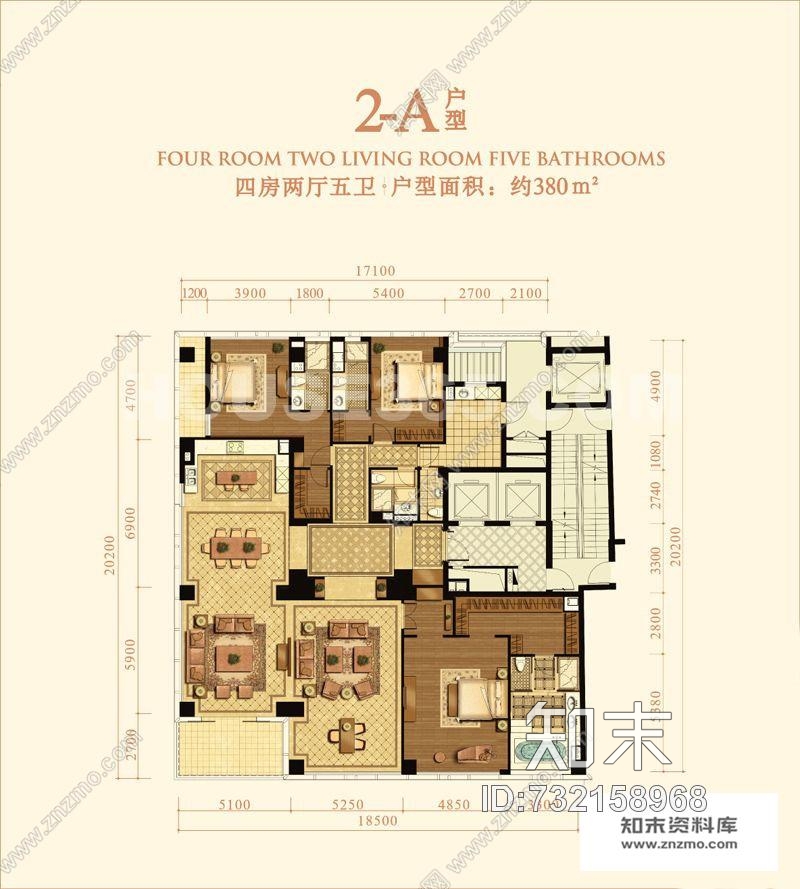 杭州绿城蓝色钱江豪华公寓2A大堂&amp;样板间cad施工图下载【ID:732158968】