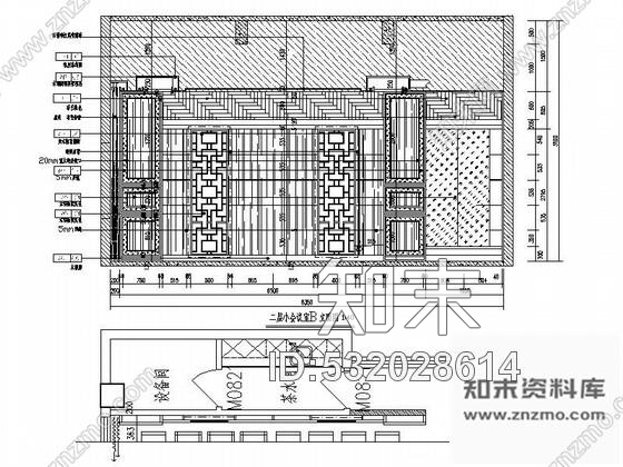 施工图江西高档四星级酒店中式风格中小会议室装修施工图含效果cad施工图下载【ID:532028614】