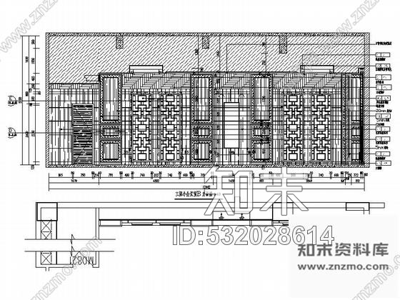 施工图江西高档四星级酒店中式风格中小会议室装修施工图含效果cad施工图下载【ID:532028614】