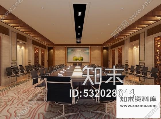 施工图江西高档四星级酒店中式风格中小会议室装修施工图含效果cad施工图下载【ID:532028614】