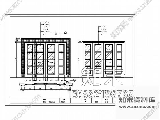 图块/节点厨房玻璃门详图cad施工图下载【ID:832198765】