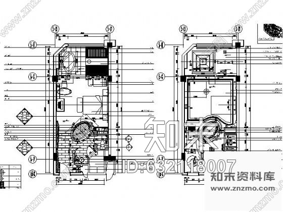 施工图酒店桑拿区各包房设计装修图cad施工图下载【ID:632118007】