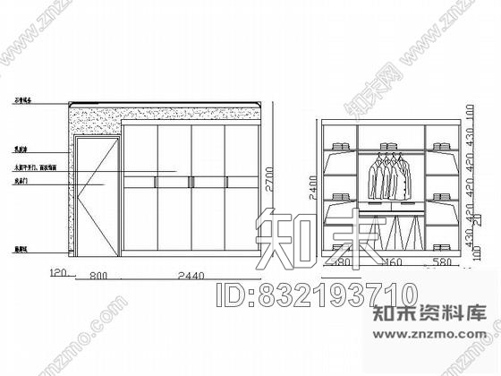 图块/节点南宁某中式样板房次卧立面含效果cad施工图下载【ID:832193710】