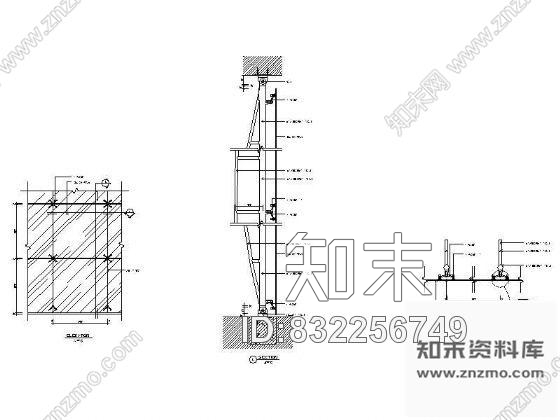 图块/节点玻璃幕墙详图二cad施工图下载【ID:832256749】