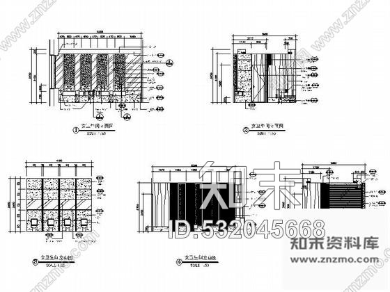 施工图大连知名酒店公共卫生间室内装修图施工图下载【ID:532045668】