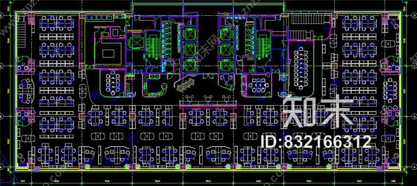 B&amp;CO设计上海利丰广场办公室4F-9F施工图下载【ID:832166312】