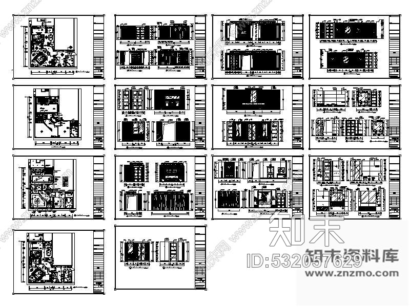 施工图某国际混搭套房室内装修图cad施工图下载【ID:532057629】