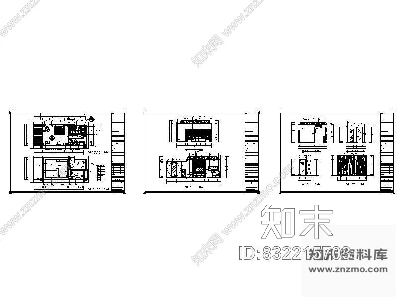 图块/节点39㎡双人间立面图cad施工图下载【ID:832215703】