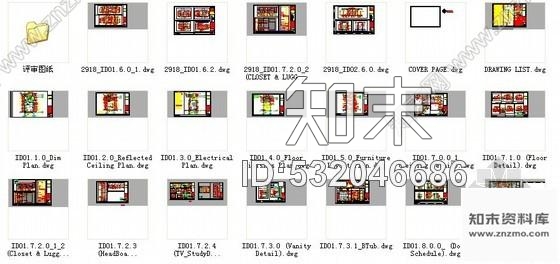 施工图杭州新古典酒店大床间客房室内施工图施工图下载【ID:532046686】