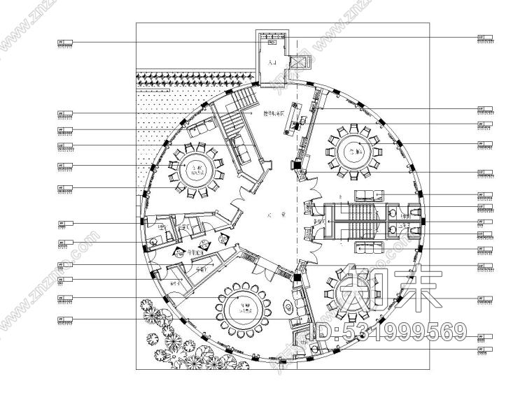 南通金螳螂——新中式大型餐厅内部装修全套施工图附效果图施工图下载【ID:531999569】