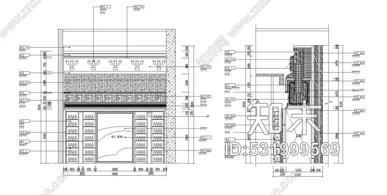 南通金螳螂——新中式大型餐厅内部装修全套施工图附效果图施工图下载【ID:531999569】