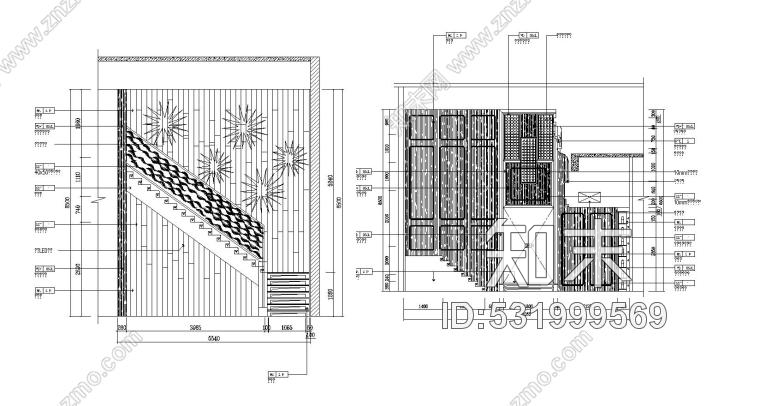 南通金螳螂——新中式大型餐厅内部装修全套施工图附效果图施工图下载【ID:531999569】