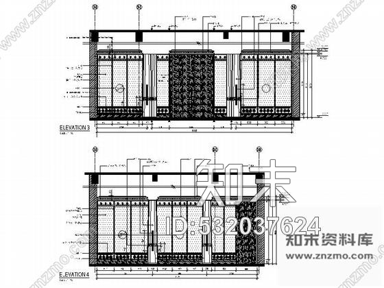 施工图拉萨某中式风格假日酒店宴会厅室内装修施工图cad施工图下载【ID:532037624】