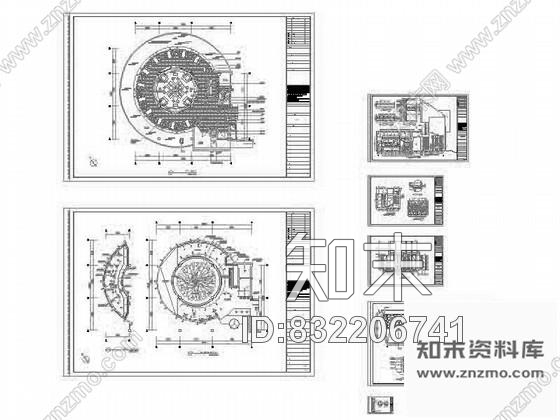 图块/节点圆型餐饮大厅装修详图cad施工图下载【ID:832206741】