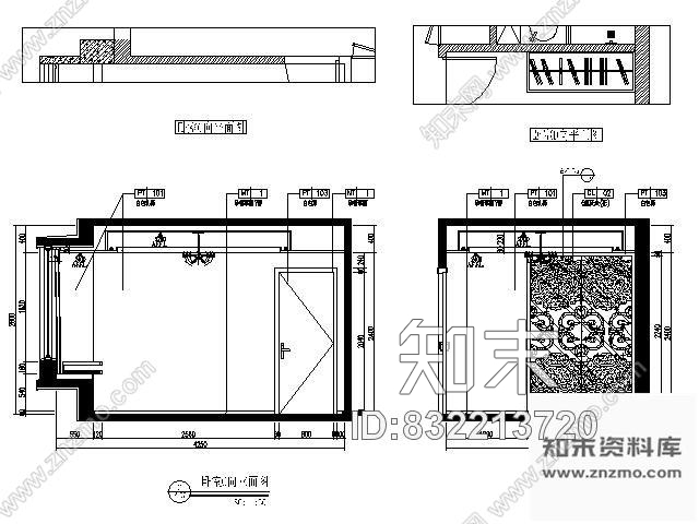 图块/节点现代装修卧室立面图施工图下载【ID:832213720】