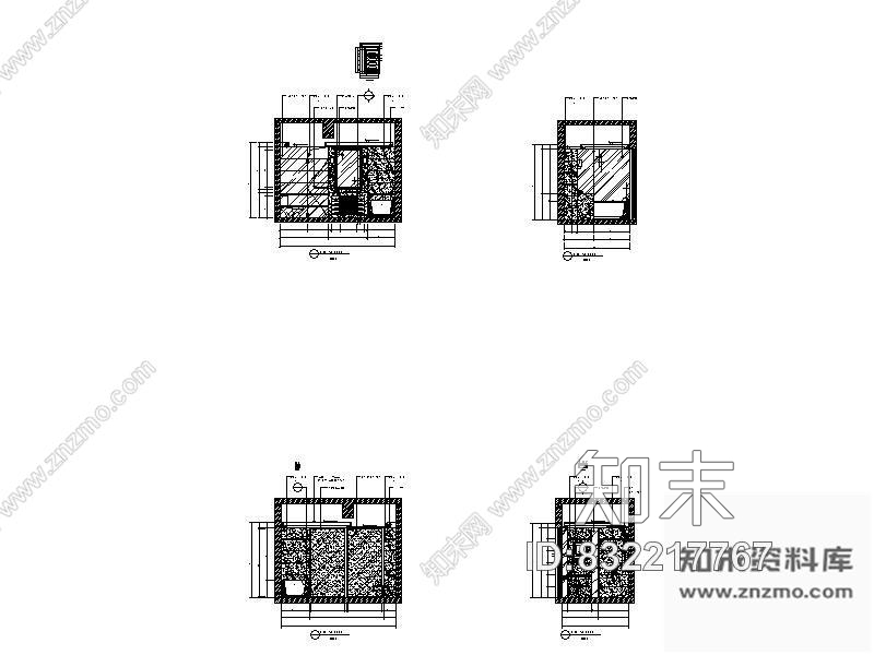 图块/节点某宾馆双人标准房立面图cad施工图下载【ID:832217767】