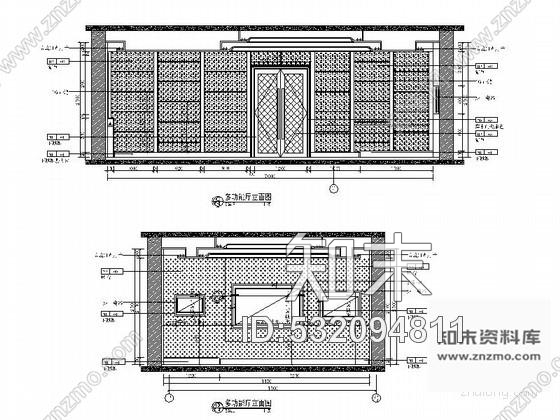 施工图小型套房多功能厅装修图cad施工图下载【ID:532094811】