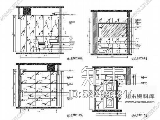 施工图小型套房多功能厅装修图cad施工图下载【ID:532094811】