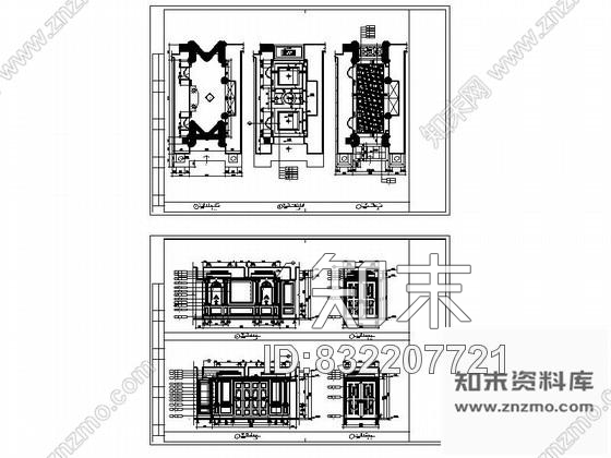 图块/节点奢华别墅进厅立面图cad施工图下载【ID:832207721】