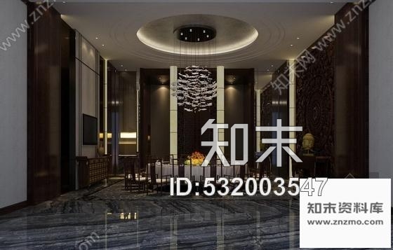 施工图深圳特色新中式餐厅设计装修图含效果cad施工图下载【ID:532003547】