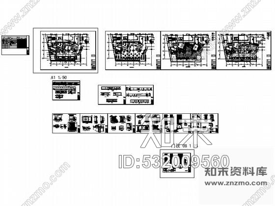 施工图北京知名全球连锁酒店日式餐厅装修图cad施工图下载【ID:532009560】